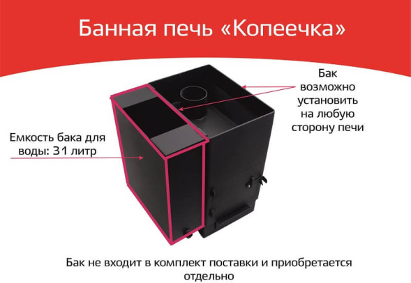 Печь-каменка для бани НМК Копеечка